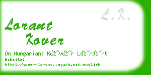 lorant kover business card