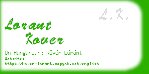 lorant kover business card
